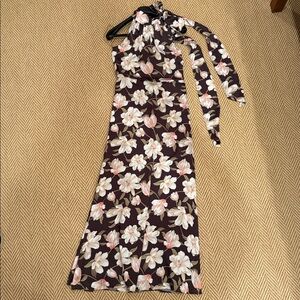 Sachin + Babi Black and White Floral High Neck Dress